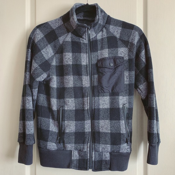 Boy’s GapKids Flannel Zip-Up Sweater - Picture 1 of 4